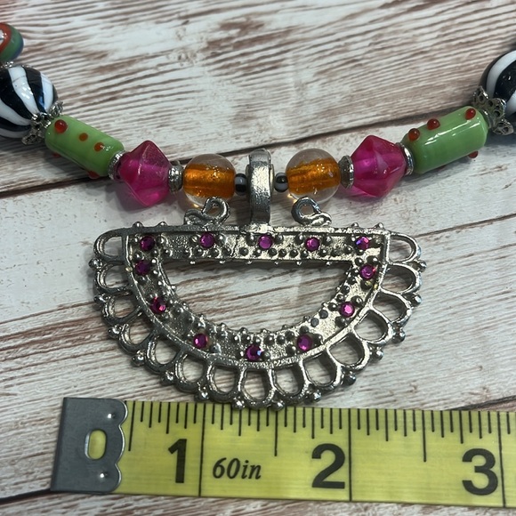 Hand Crafted Choker Multicolor Tribal Influenced - Picture 8 of 8
